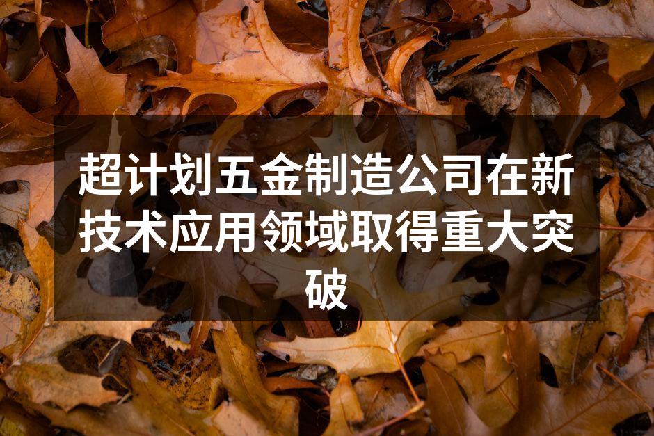 超计划五金制造公司智能化生产线